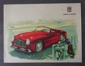 SIMCA 8 SPORT orig 1951 Regno Unito Mkt volantino vendita brochure - Foto 1 di 2