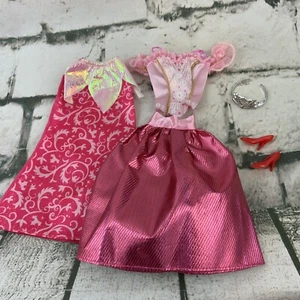 Barbie Doll Clothing Lot Formal Fancy Top 2 Skirts Red Heels Crown  5 Pieces #12 - Picture 1 of 7