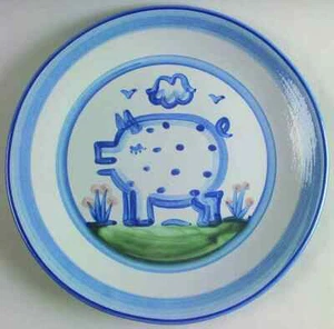 Plato de cena azul escena country M A Hadley 5876435 - Imagen 1 de 1