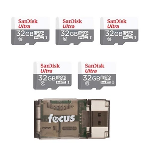 SanDisk Ultra 32GB 100MBs UHSI Class 10 microSDHC Card 5 Pack Bundle - Picture 1 of 4