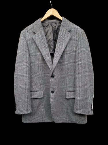 Autentica giacca blazer Prada in lana alpaca a quadri taglia 54 R