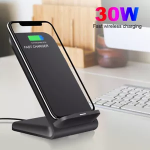 30W Fast Wireless Charger Dock Charging Stand For Apple iPhone 13 Pro 12 11 8 - Picture 1 of 12