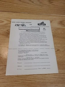 1949 South Shore Inspection trip Price Order Form Chicago South Bend RARE CERA - Picture 1 of 4