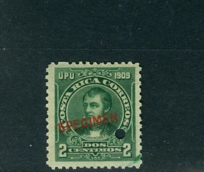 Costa Rica 1910, 2c J.M. Fernandez, Am. Bank Note Co. large red SPECIMEN NH #70 - Image 1 of 2