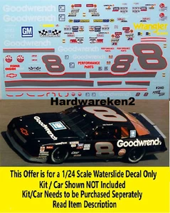 NASCAR DECAL # 8 GOODWRENCH 1988 BGN MONTE CARLO VENTURA NOVA D EARNHARDT 1/24 - Picture 1 of 8