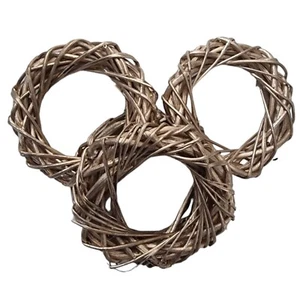 4 Stück Weidenkranz Hänger Rattan Gold Tischdeko Herbstkranz Adventskranz 7-8cm - Bild 1 von 4