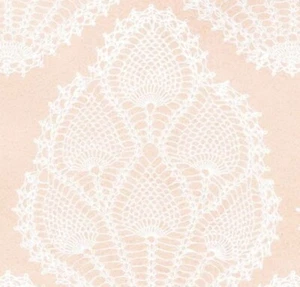 Peter Fasano Floral Doily Handprint Linen Fabric- Tatiana Blush 4.4 yd TA1019672 - Picture 1 of 1