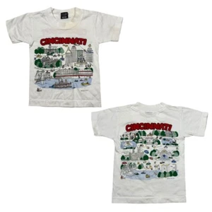 Vintage 80s Cincinnati OH Barb McClain Double Sided Tee T-Shirt FLAW Toddler 2/4 - Picture 1 of 8