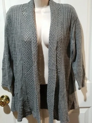 Kim Rogers Gray Cardigan Sweater Women's Large Stone-gray - Image 1 of 4