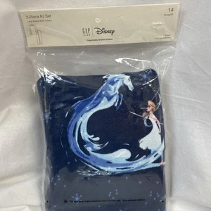 [Gap Kids] Girls "Disney Frozen Elsa" 2 Piece Organic Cotton PJ Set Navy... - Picture 1 of 10