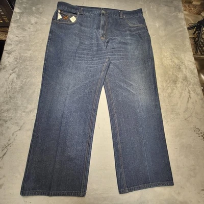 Red Ape Jeans Mens 46x30 Blue Denim Argyle Back Pockets Embroidered 100% Cotton - Image 1 of 4