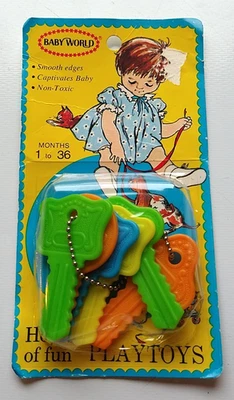 Vintage MIB Baby World  Plastic keys colorful age 1 to 36 months USA VTG 60s 70s - Image 1 of 4