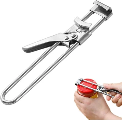 Abridor de tarros para manos débiles, abridor de tarros ajustable para personas mayores con artritis, Sta Foto 1 de 4