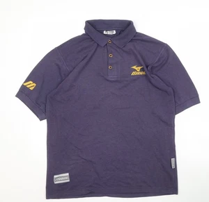 Mizuno Men's Purple Polo Shirt M Logo Design Casual - Picture 1 of 12