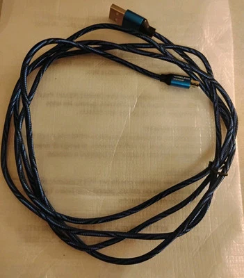Wireless Gear Braided Micro USB C Cable 6' Cord Blue NEW  - Image 1 of 4