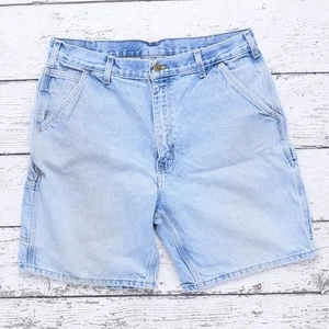 Pantalones Cortos Carpintero Vintage Y2K Carhartt B29 STW Azul Lavado a la Piedra Denim Desteñido 36 - Imagen 1 de 11