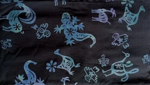 Bulk Fabric, 10 Meters by 46 Inches, Animal Petroglyphs, Batik, Best Rayon - Picture 1 of 1