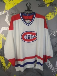 Montreal Canadiens Jersey Rare Hockey Shirt 90s White CCM Trikot Men Size L ig93 - Picture 1 of 21