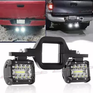 Tow Hitch Mounting Bracket +4" LED Work Light Bar Backup Reverse For Truck 4WD - Foto 1 di 9