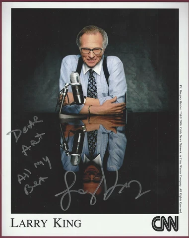 Larry King, TV Talk Show Host, Signed 8" x 10" Color Photo, COA, UACC RD 036 Cover
