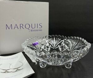 NEW Marquis Waterford Newberry Tri-Foot Candy Dish, Cut Lead Crystal 6.5" Round 