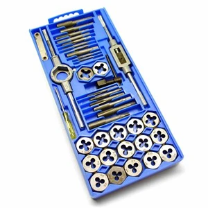 Juego de grifos y troqueles métricos de 40 piezas M3 a M12 enchufe de reparación de hilos TE435 - Imagen 1 de 1
