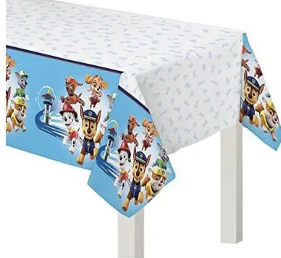Cubierta de mesa de fiesta de plástico azul y blanco PAW Patrol Adventures, 54" x 96", 1... Foto 1 de 1