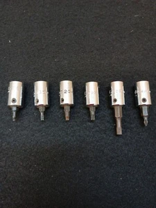 MAC TOOLS 6 PIECE 3/8" ASSORTED TORX, PHILLIPS, TRIPLE SQUARE BIT CHROME SOCKETS - Picture 1 of 2