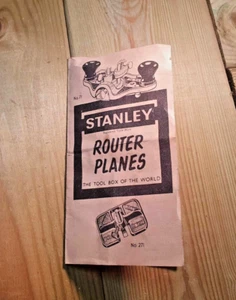 De colección Stanley 71 Router Plano Manual de instrucciones Carpintería Herramientas manuales antiguas - Imagen 1 de 2