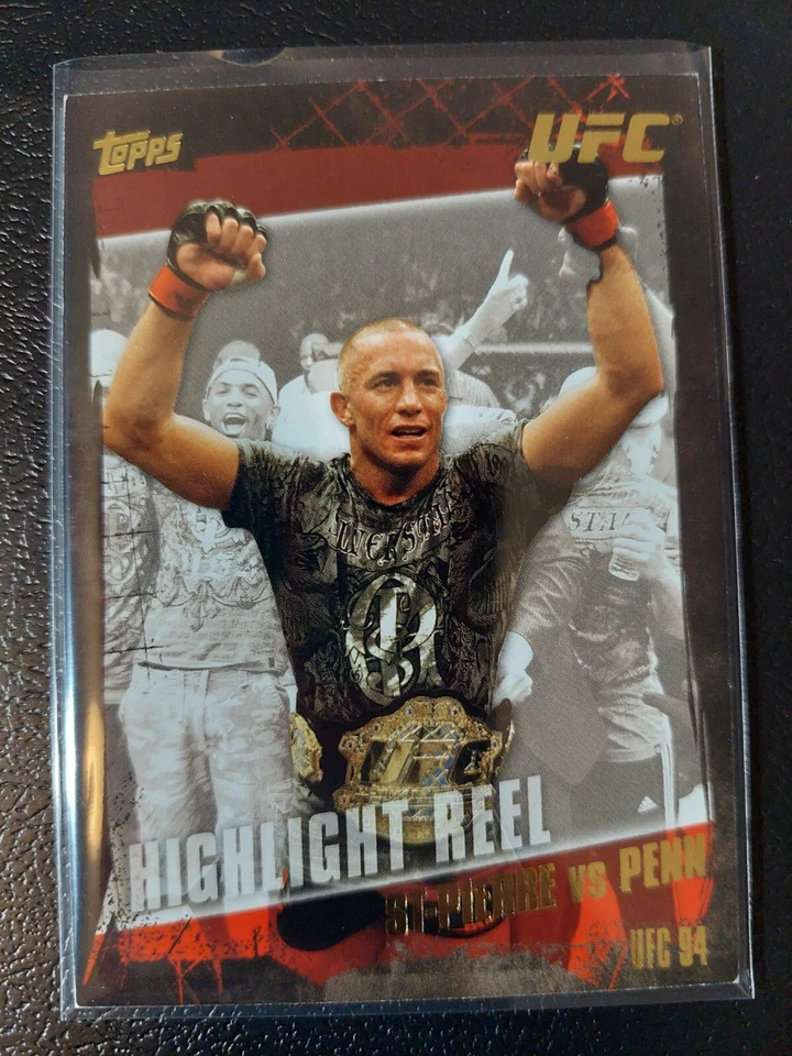 Georges St Pierre BJ Penn #183 2010 Topps UFC Thick Gold Parallel - Image 1 of 2