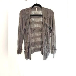ZINGA gray open front cardigan with pockets - Picture 1 of 5