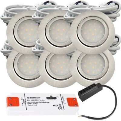 ✅Superflache 72 mm LED Möbel Einbauspots N-Lina 12V - 2W - Bohrloch 54 bis 60mm✅ - Bild 1 von 4