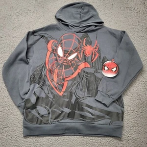NWT Marvel Boys Size 18 Spider-man Spiderman Miles Morales Hoodie Turbulence  - Picture 1 of 10