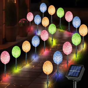 Solar Easter Egg Lights with Stake, 25FT 20LED Easter Egg Pathway Lights for Eas - Picture 1 of 7
