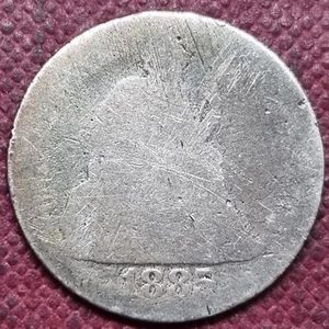 1885 S Seated Liberty Dime 10c Circulated Details EXTREMELY RARE #82375 - Bild 1 von 2