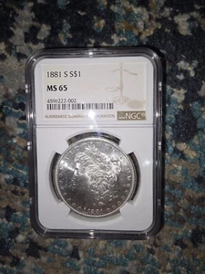 1881 S Silver Uncirculated Morgan MS 65 - Picture 1 of 2