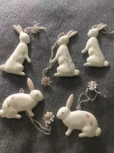 Maileg 5 X Metal Bunnies Easter Decorations Metal Danish Ornaments Bunny Flowers - Bild 1 von 10