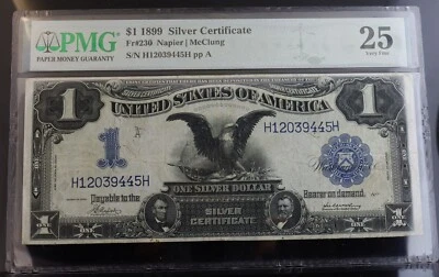 1899 $1 Silver Certificate Fr#230 Napier/ McClung  PMG VF25 - Image 1 of 2