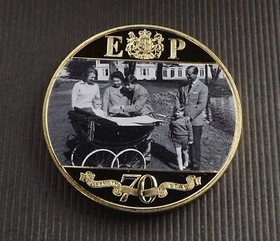 Gibraltar 2021 1 Crown Platinium Wedding Family Decate Gold Plated Proof C9598 - Image 1 of 2