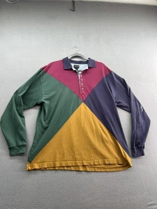 Vintage Structure Rugby Shirt Mens XL Multicolor Long Sleeve 100% Cotton 90s - Picture 1 of 11