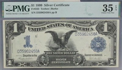 1899 $1 Fr.233 Black Eagle Silver Certificate PMG 35 Choice Very Fine EPQ #2 - Image 1 of 4