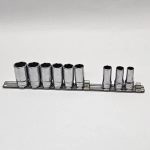 Snap On Tools USA 3/8" Drive Metric 6pt Semi Deep Chrome Socket Set INCOMPLETE - Picture 1 of 3