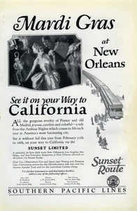 1926 Southern Pacific Lines Mardi Gras Old MAGAZINE PRINT AD Wall Decor! (4832) - Picture 1 of 1