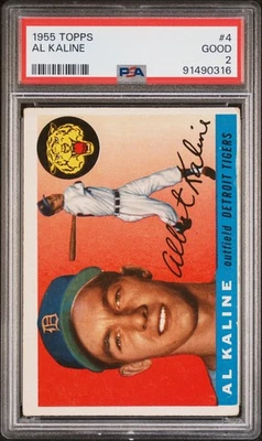1955 TOPPS #4 AL KALINE PSA 2 - Image 1 of 2