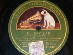 TANGO 78 rpm RECORD Gramofono TRIO IRUSTA FUGAZOT DEMARE Cuando miran tus ojos - Picture 1 of 1