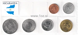 NICARAGUA SET 1997 / 2007 - 6 coins SET (5, 10, 25, 50 CENTAVOS + 1, 5 CORDOBA) - Picture 1 of 5