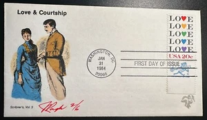 *Limited Edition* Pugh 1984 Love Stamp FDC Signed and Numbered - Picture 1 of 2