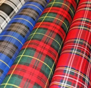 Tartan Fabric Poly Viscose - 59" (150cm) Wide -  per mtr M190 Mtex - Picture 1 of 126