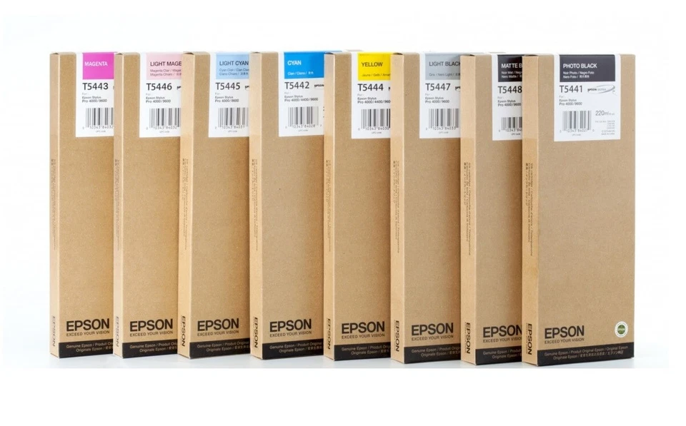 8 Original EPSON Stylus Pro 9600 7600 4000 / T5441 T5442 T5443 T5444 T5445-T5448 - Bild 1 von 1