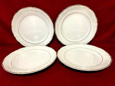 Royal Kent 波兰白色浮雕卷轴金色装饰 4 件套餐盘 10 — 第 1/2 张图片